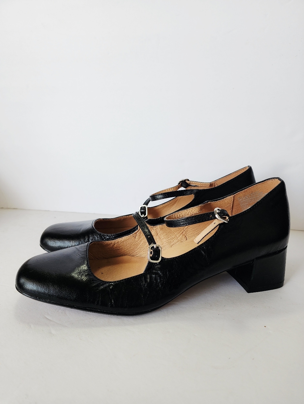 Madewell The Nettie Heeled Mary Jane Black Leather Heels Size 9 - Picture 3 of 9